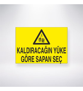 Kaldıracağın Yüke Göre Sapan Seç  21x35 Arkası Yapışkanlı Levha