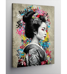 Kanvas Tablo Geleneksel Japon Geisha Kadın