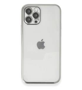Newface Apple iPhone 12 Pro Max Kılıf Razer Lensli Silikon - Gümüş