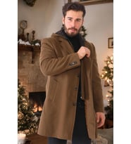 PLT8376 DEWBERRY ERKEK PALTO-AÇIK CAMEL