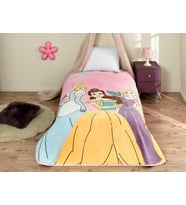 Disney Princesses Fun and Bold Çizgi Film Karakteri Pamuk-Polyester Karışım Battaniye, Pembe, Mavi, Mor, Sarı, Tek Kişilik