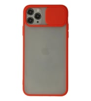 Durukar® iPhone 11 Pro Kılıf Palm Buzlu Kamera Sürgülü Silikon - Kırmızı