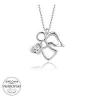 Swarovski Taşlı Gümüş Melek Bayan Kolye