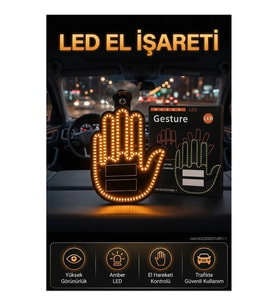 Uzaktan Kumandalı 176 LED El İşareti Araç Camı Sinyal Işığı Amber