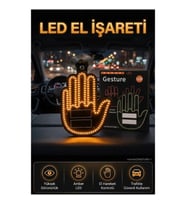 Uzaktan Kumandalı 176 LED El İşareti Araç Camı Sinyal Işığı Amber