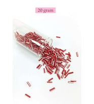 Uzun Boru Kesme Boncuk Çap 2mm Uzunluk 10 mm - 20 Gram - Kırmızı Beyaz - BNC239
