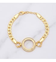 Altın Kaplama İmitasyon Yarım Çerçeve Figaro Model Bileklik BLK-1258 (Gold)