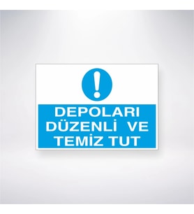 Depoları Düzenli ve Temiz Tut 21x35 Arkası Yapışkanlı Levha