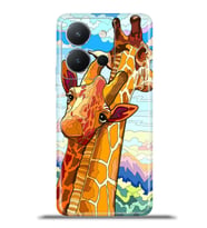 Vivo Y36 Kapak HD Renkli Dizayn Silikon Kılıf - Giraffe Body