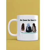Her Zaman Yan Yana Yazılı 3 Arkadaş Temalı Beyaz Kupa Bardak