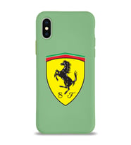 Apple iPhone X Uyumlu Lansman Kılıf Ferrari Tasarımlı Altı Kapalı İçi Kadife Kaplı  Kapak (Şeffaf)