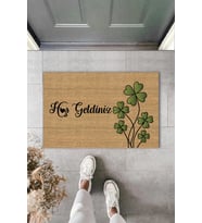 Hoş Geldiniz Yazılı 4 Yapraklı Yonca Kapı Paspası 40 x 60 cm