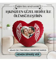 Kanatlı Taşlı Kalp Kılıf kırlent-istenilen resim’le