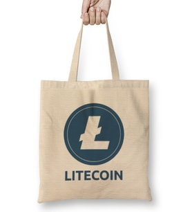 Litecoin To The Moon LOGO Bez Çanta Uzun Saplı