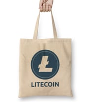 Litecoin To The Moon LOGO Bez Çanta Uzun Saplı