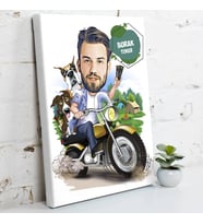 Başımı Alır Giderim Karikatürlü Kanvas Tablo