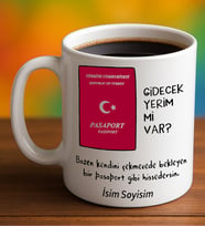 Komik - Esprili Kupaa Bardakk Pasaport Gidecek Yerim mi Var Yazılı Komik Kupaa Bardakk