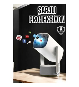 Akıllı Projeksiyon Powerbankli Taşınabilir Sinema Projektörü 1280x720 HD