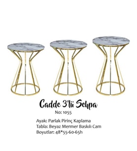 Brc Zigon 13388 Cadde Model Beyaz Mermer Metal gold Renk Kaplam Kutu sevk Elyapım