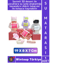 #SuMatarası Çocuk Su İçme Alışkanlığı Ofis Okul Spor Çok Şık Sevimli 3D Desenli Askılı Su Matarası