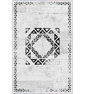 Eliana Home Baskılı, Yıkanabilir Kaymaz Taban Salon Halısı LNA0132-SD1055 100x150 cm (Beyaz)