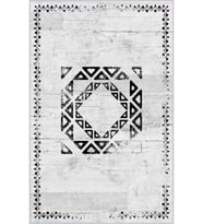 Eliana Home Baskılı, Yıkanabilir Kaymaz Taban Salon Halısı LNA0132-SD1055 100x150 cm (Beyaz)