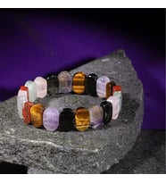 Başak Burcu Bileklik Ametist, Golden Obsidyen, Kaplan Gözü, Labradorit, Pembe Kuvars, Yosunlu Akik