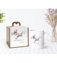 BK Gift Kişiye Özel Ahşap Kutuda Mânâ Sevgili Tasarımlı Beyaz Kupa Bardak-1