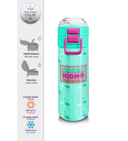 Coral High 500 ml Paslanmaz Çelik Okul Termosu/Suluk/Matara - Kız Çocuk - Su Yeşili Neon Pembe Flamingo Desenli - Sızdırma Yapmaz