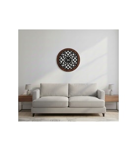 AS TASARIM LAZER NEXUS MODERN DUVAR SAATİ DEKORASYON 45 cm (SİYAH-CEVİZ)