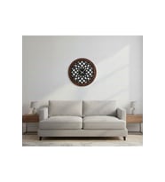 AS TASARIM LAZER NEXUS MODERN DUVAR SAATİ DEKORASYON 45 cm (SİYAH-CEVİZ)