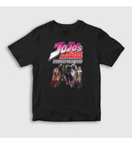 Presmono Unisex Çocuk Siyah Stardust Crusaders Anime Jojo T-Shirt 327298tt