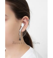 Bluetooth Kulaklık Kayıp Önleyici. Eyfel Detaylı Zincirli Kıkırdak Küpe.Özel Tasarım