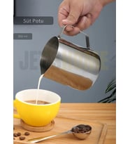 Süt Potu Paslanmaz Süt Köpürtme Sürahisi Çelik Pitcher 350 ml