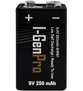 Batteries Pro 6HR61 9V 250 Mah Şarj Edilebilir 9 Volt Pil Ni-MH Şarjlı Pil (Tekli Paket)