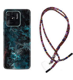 Xiaomi Redmi Note 7 8 9 Pro 10 2022 10 Pro 10S Kılıf Boyun Asklı Rasta Silikon Colorful Abstract 1384