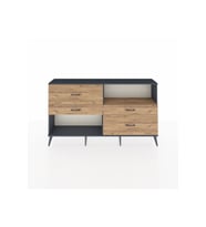 Arges Konsol Tek Raflı 4 Çekmeceli  176x30x99 Antrasit-Çam