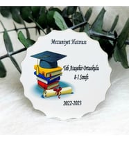 30 Adet Mezunlar Baskılı Ahşap Magnet Mezuniyet Hatırası-