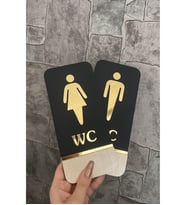 Meşe Serisi Siyah Mat Gold Kabartmalı WC Set