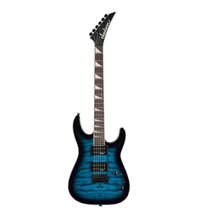Jackson 2910211586 JS20 Dinky DKQ 2PT Elektro Gitar (Transparent Blue Burst) Egzotik Klavye Mavi Burst Cila ve 2-Noktalı Tremolo