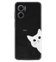 Xiaomi Redmi Note 11E Kılıf Resimli Desenli Silikon Platinium Series Çılgın Kedi 1895