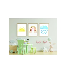Çocuk Odası Dekoratif Retro Mdf Tablo ( Çerçeve Görünümlü )