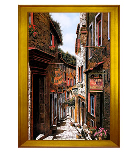 Manzara Temalı Kanvas Tablo 80 x 110 cm Gold Çerçeve