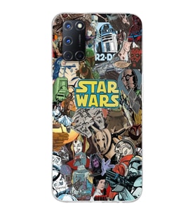 Oppo A52/A72/A92 Uyumlu Star Wars Kolaj Tasarımlı Şeffaf Telefon Kılıfı