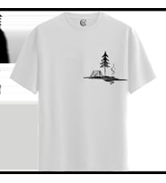 Campfire Night - %100 Pamuklu Erkek Beyaz Tişört - Premium Quality (Siyah - Beyaz)