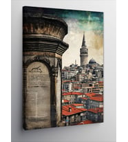 Kanvas Tablo Gazete Fon Galata Kulesi