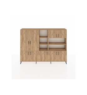 Arges Dolap 14 Raflı 9 Kapaklı 220x30x163 Çam-Çam