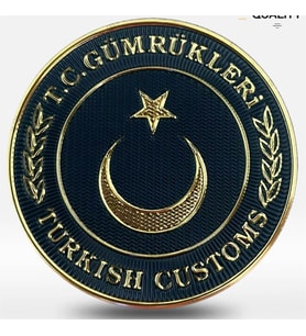 T.C. GÜMRÜKLERİ Arması 3d Plastik,  Yeni Tip, Cırtlı, 1. Kalite (Çok Renkli)