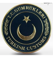 T.C. GÜMRÜKLERİ Arması 3d Plastik,  Yeni Tip, Cırtlı, 1. Kalite (Çok Renkli)