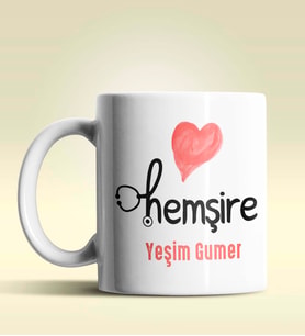 Kişiye Özel Hemşire 2 Tasarımlı Beyaz Kupa Bardak